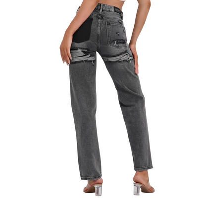 Lillian - Comfortable high-waisted women's denim with rips