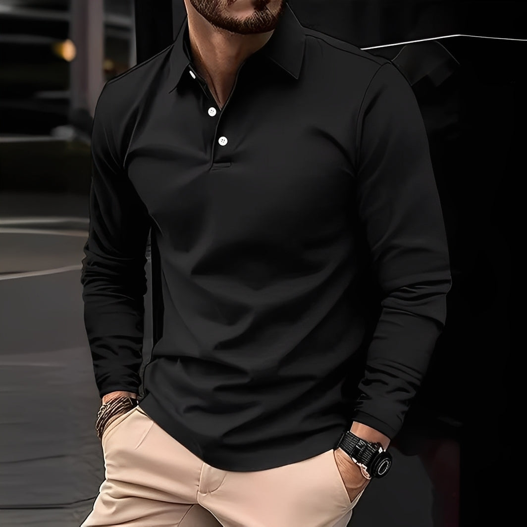 Deacon - Komfortables Langarm-Poloshirt