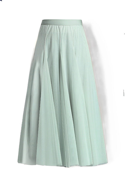 Maleah – Pleated midi skirt made of mesh fabric