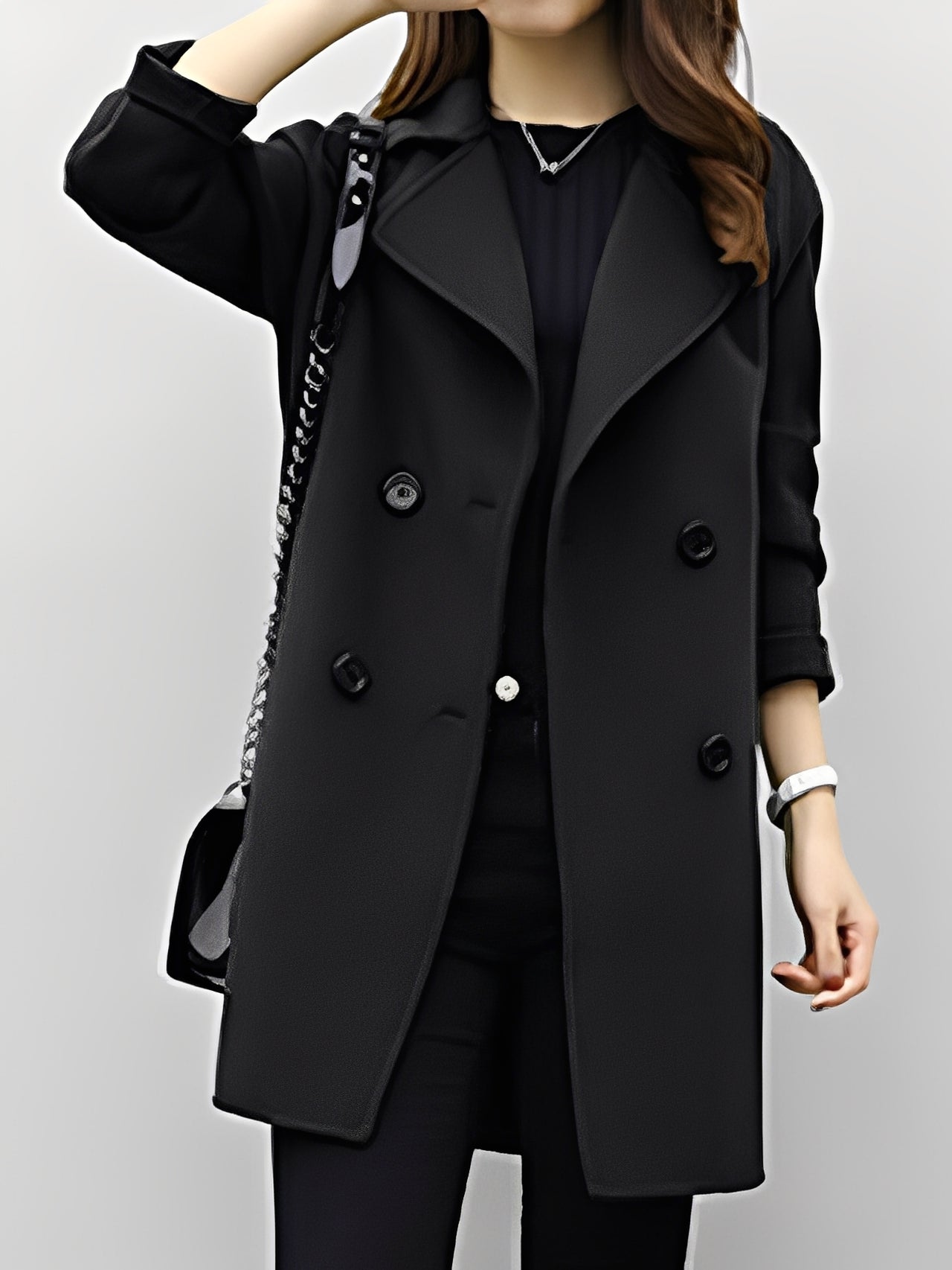 Nichole - Elegant double-breasted women's trench coat