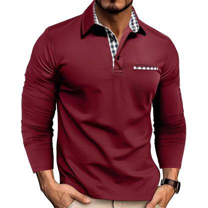 Charel - Stylish men's polo shirt with long sleeves