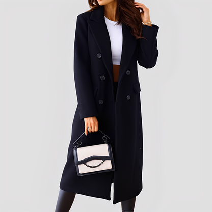 Jasmin - Stylish women's coat with double button placket