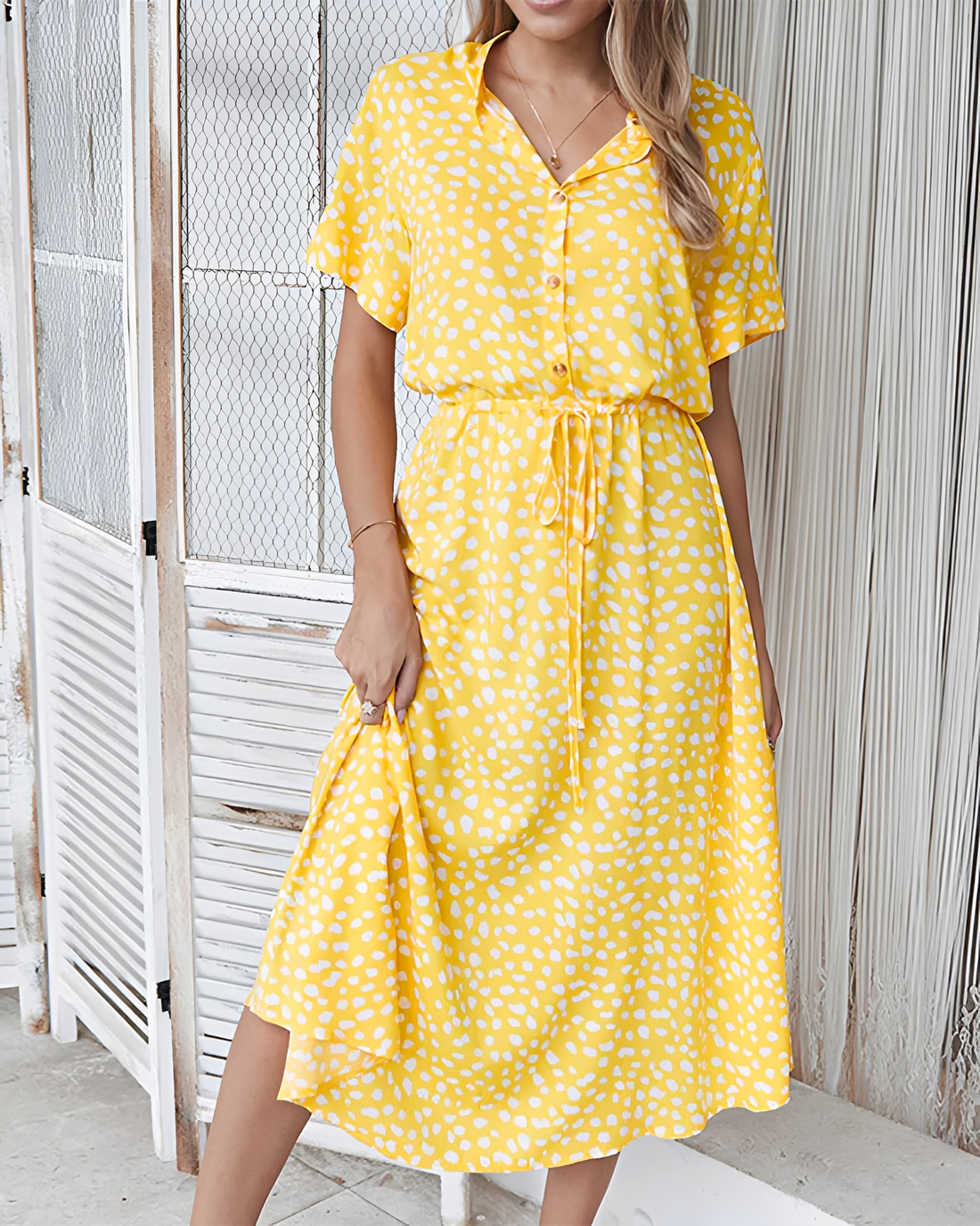 Shannon - Elegantes Midikleid mit V-Ausschnitt