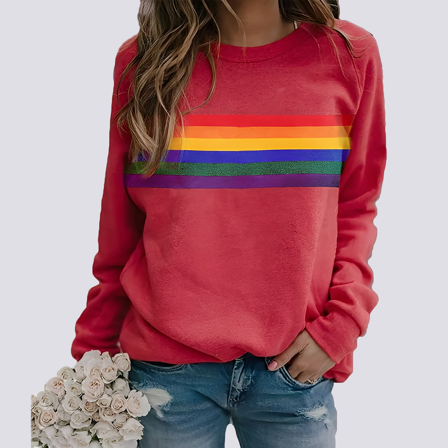 Roseann - Trendy women's sweater with colorful pattern