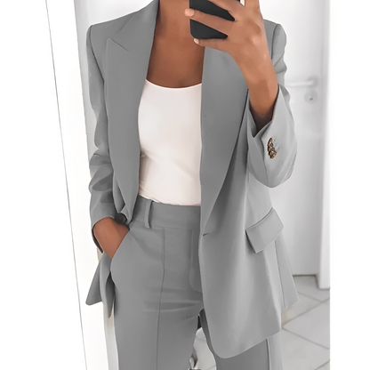 Alexes - Marynarka i eleganckie spodnie damskie zestaw