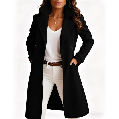 Camille - Elegant coat with single-breasted design and pockets for women