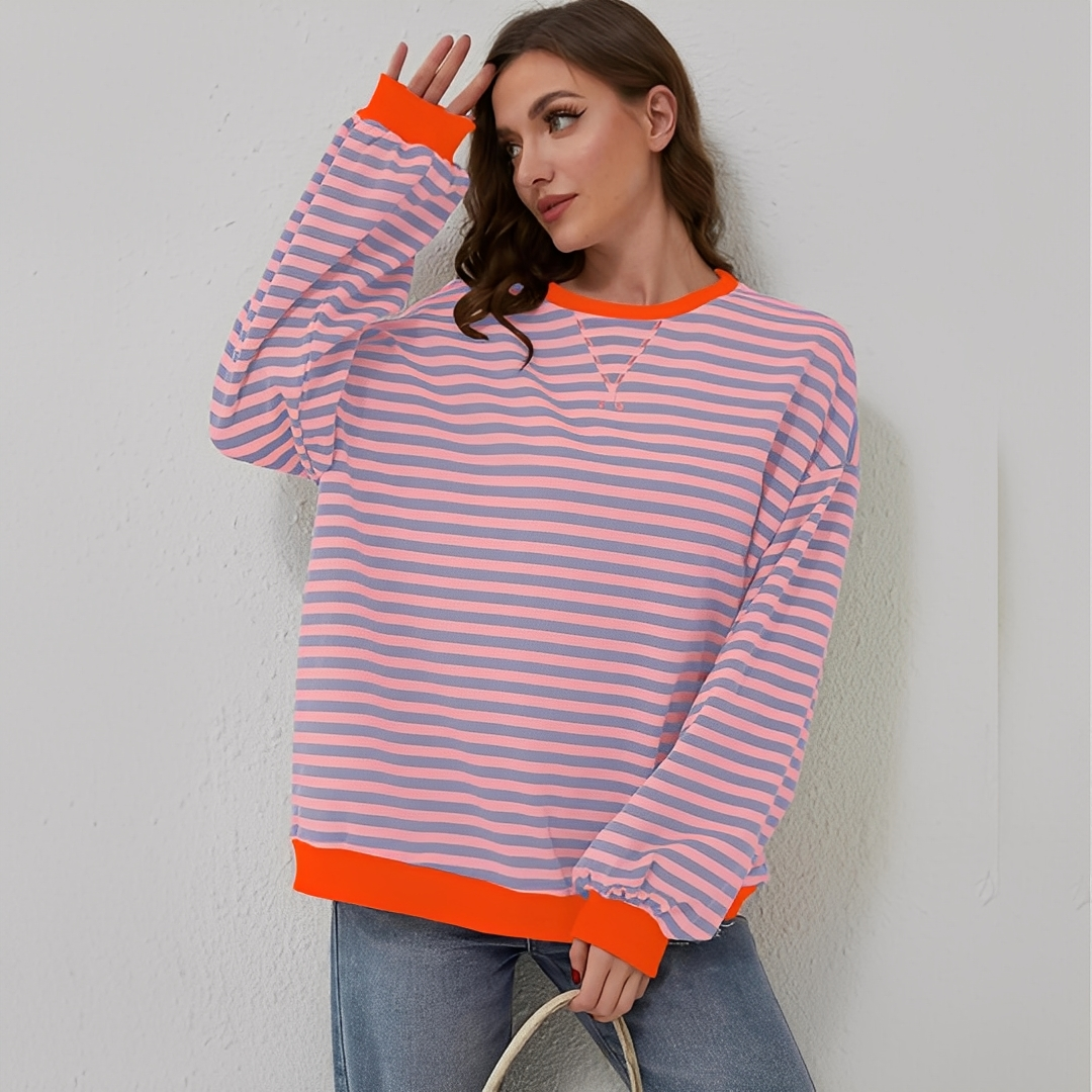 Pénélope - Large striped women's sweater