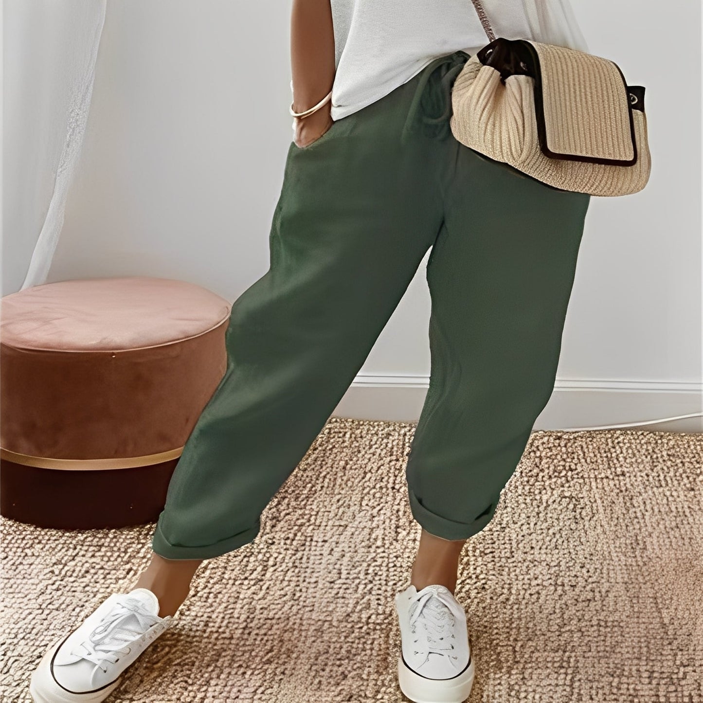 Jacinthe - women's pants with drawstring for comfort