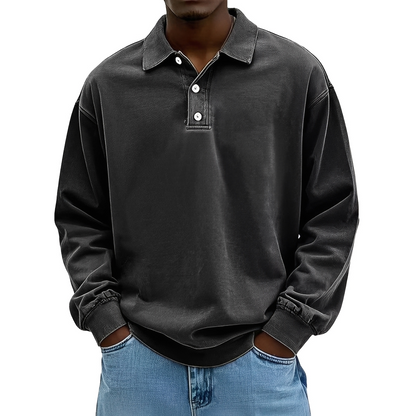 Lothaire - Vintage long-sleeve polo for men