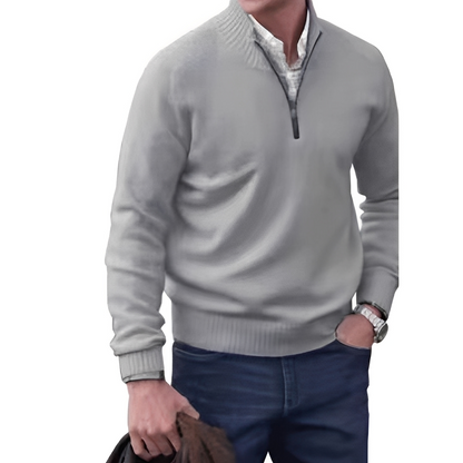 Matéo - Knitted Sweater with Half-Zip for Men