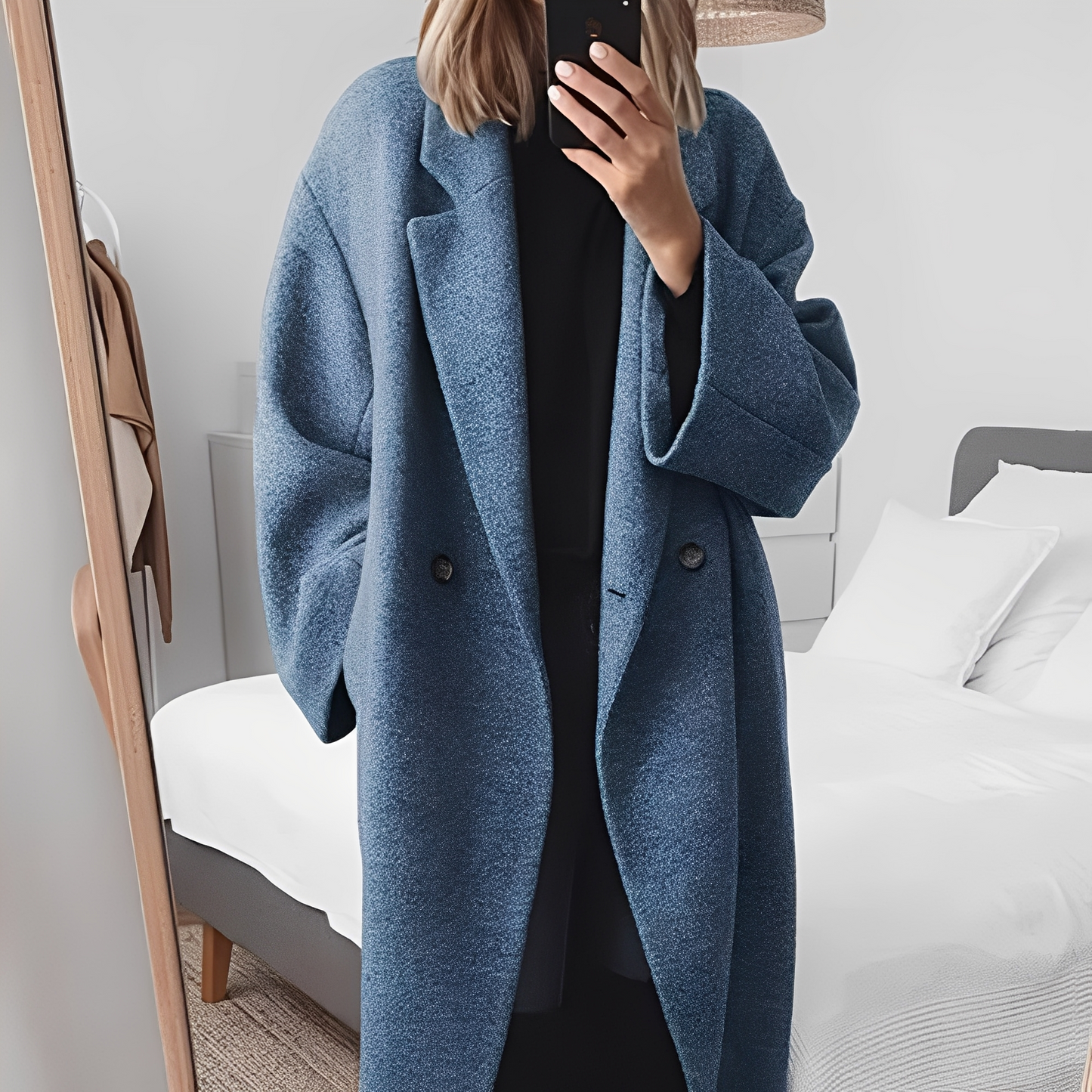 Eleanor - Women's wool coat with long, stylish, and elegant design