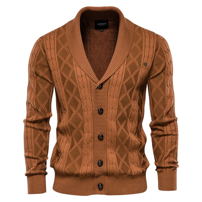 Jamison - Modern men's cardigan with shawl collar