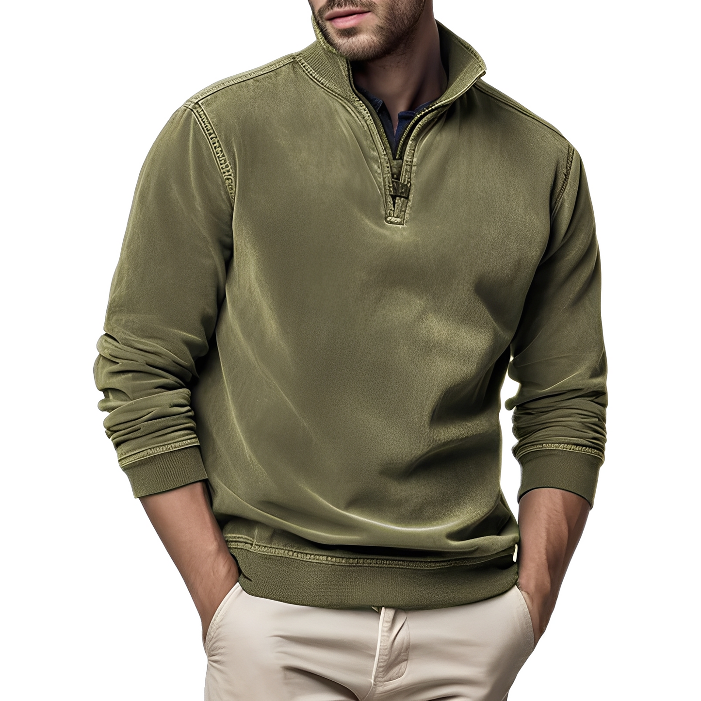 Dunstan - Eleganter Herrenpullover aus gewaschenem Fleece