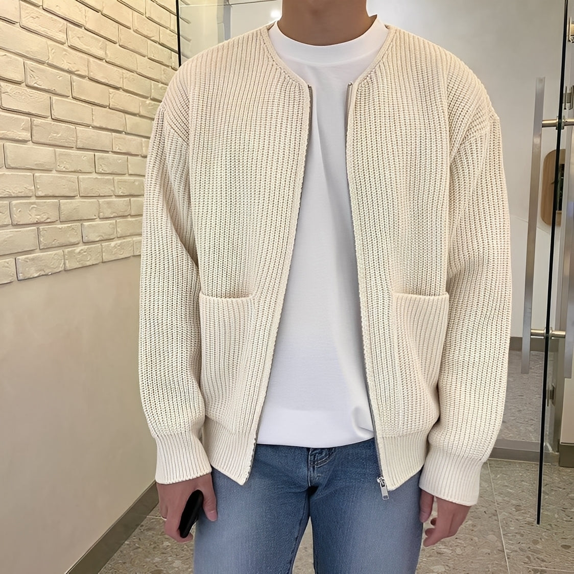 Lyam - Fashionable men's cardigan with pocket