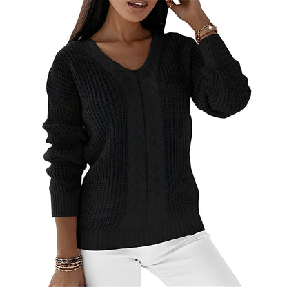 Georgia - Fashionable women's sweater with V-neck
