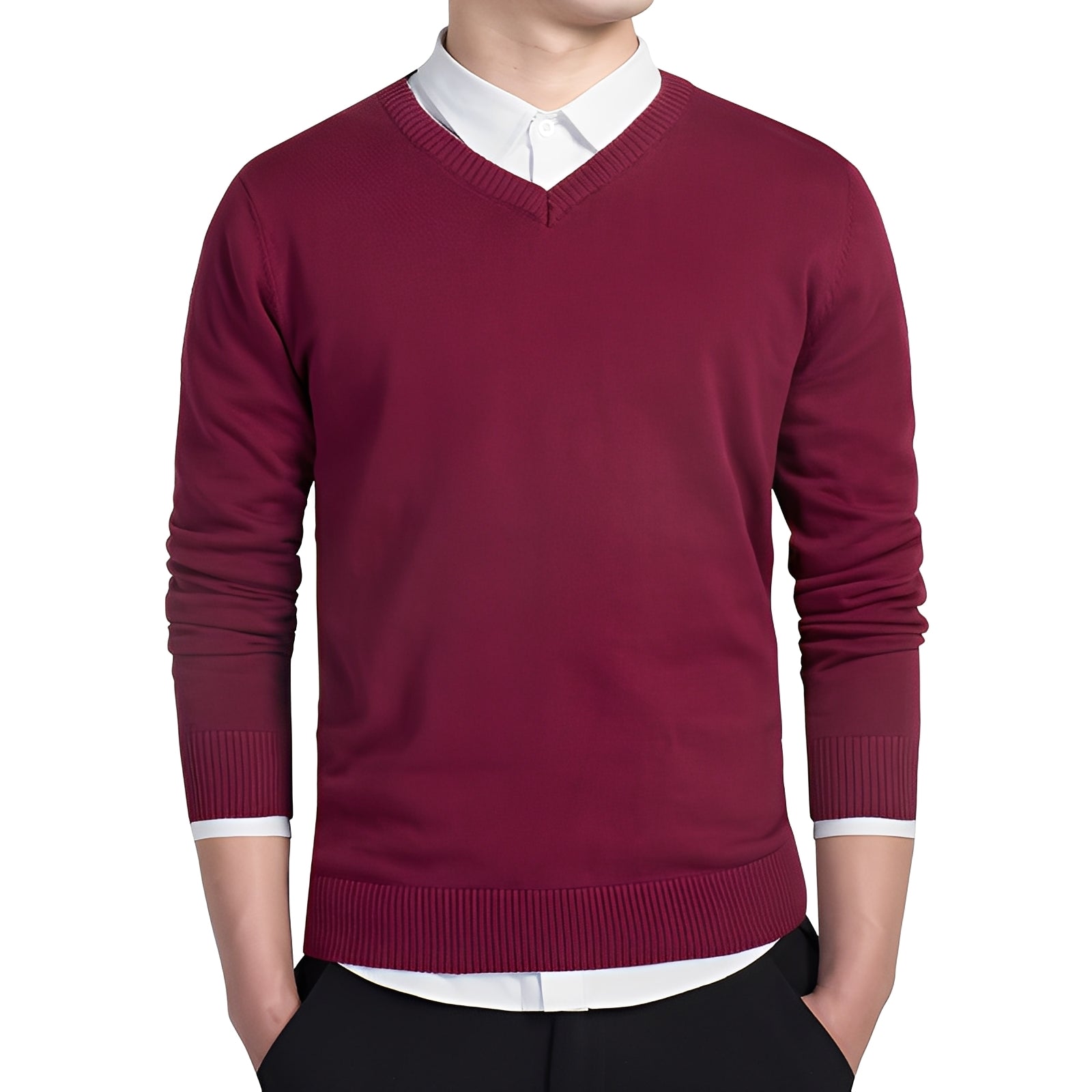 Tom - Bequemer V-Ausschnitt-Pullover