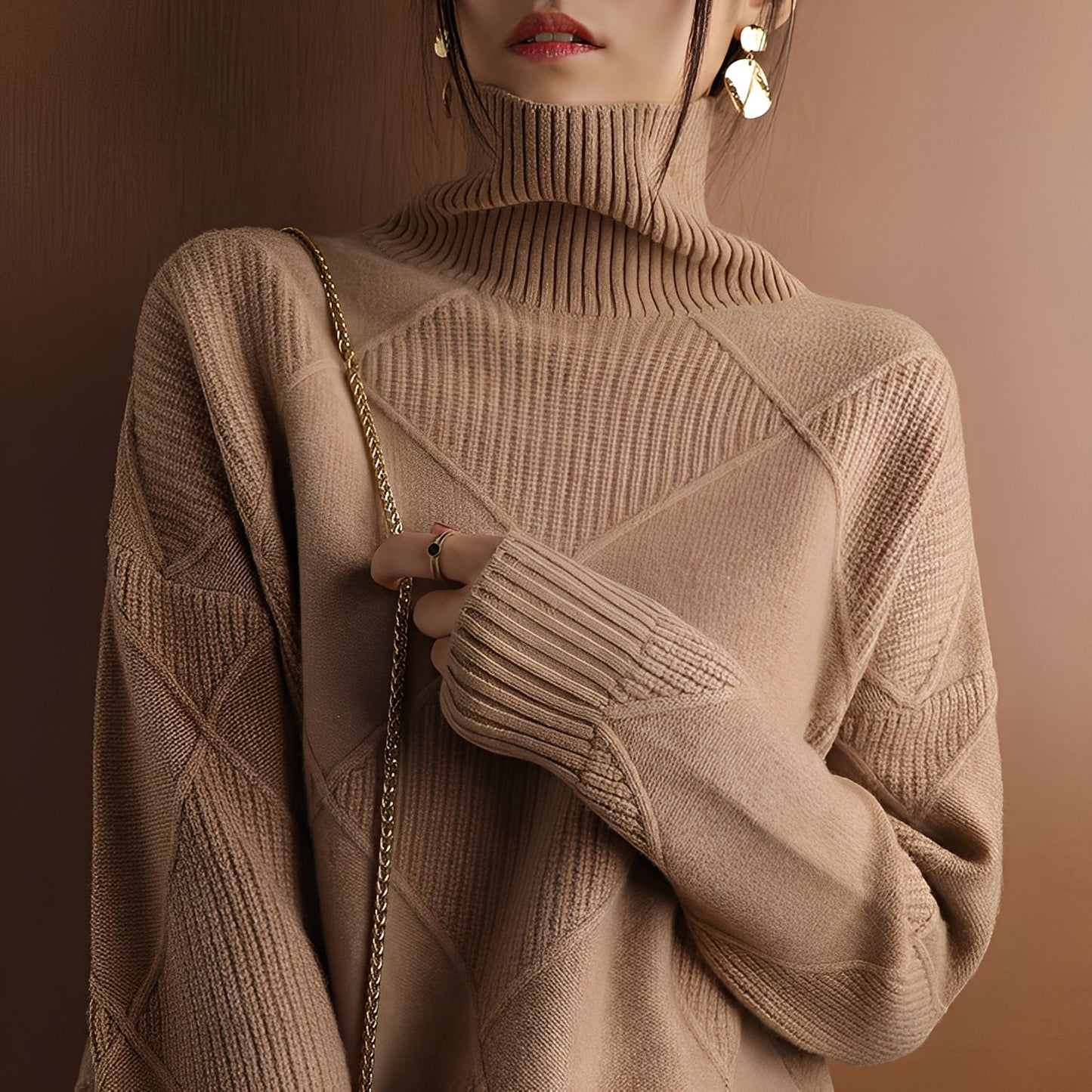 Mariette - Oversize-Rollkragenpulli für Damen im Winter