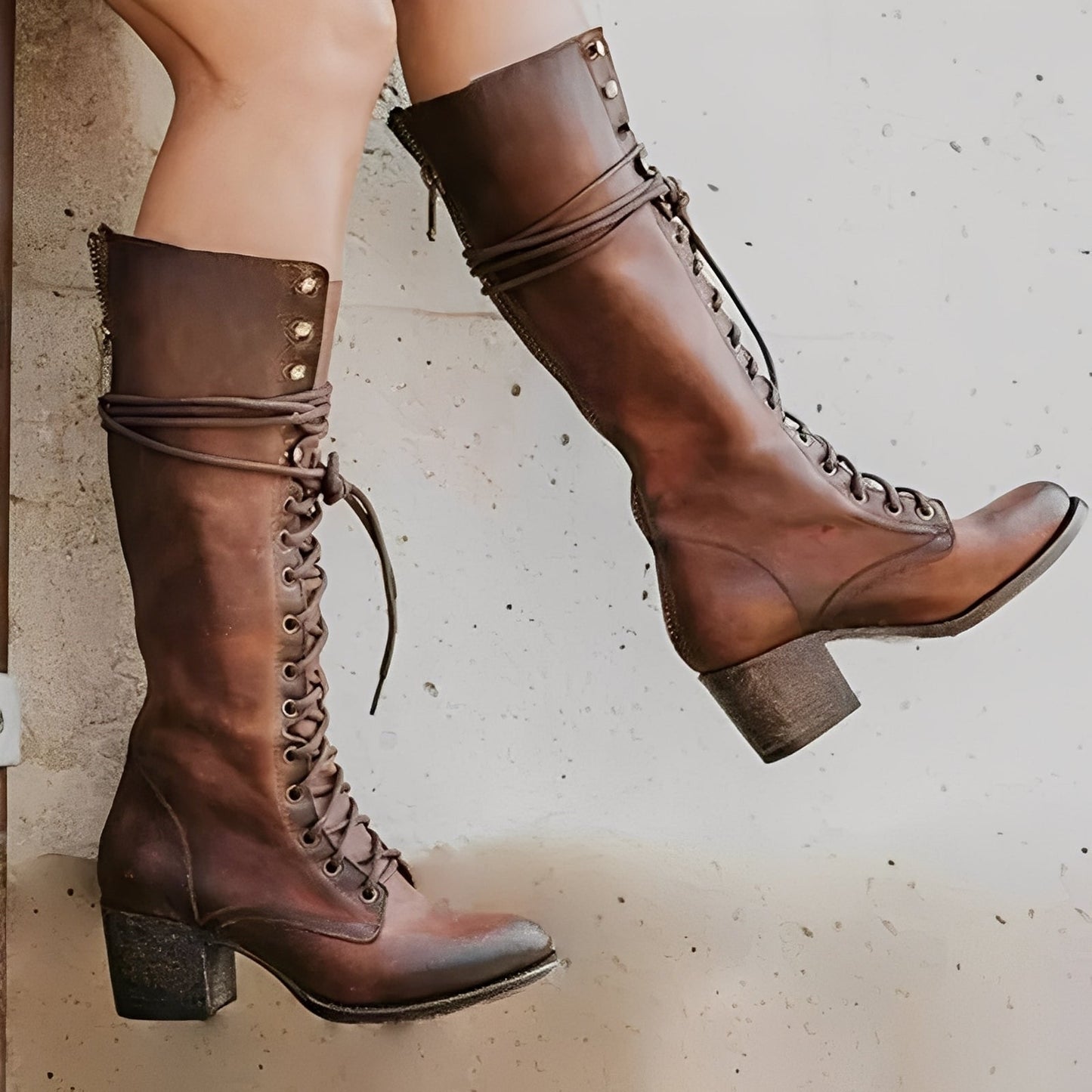 Ludivine - women's lace-up boots with block heel