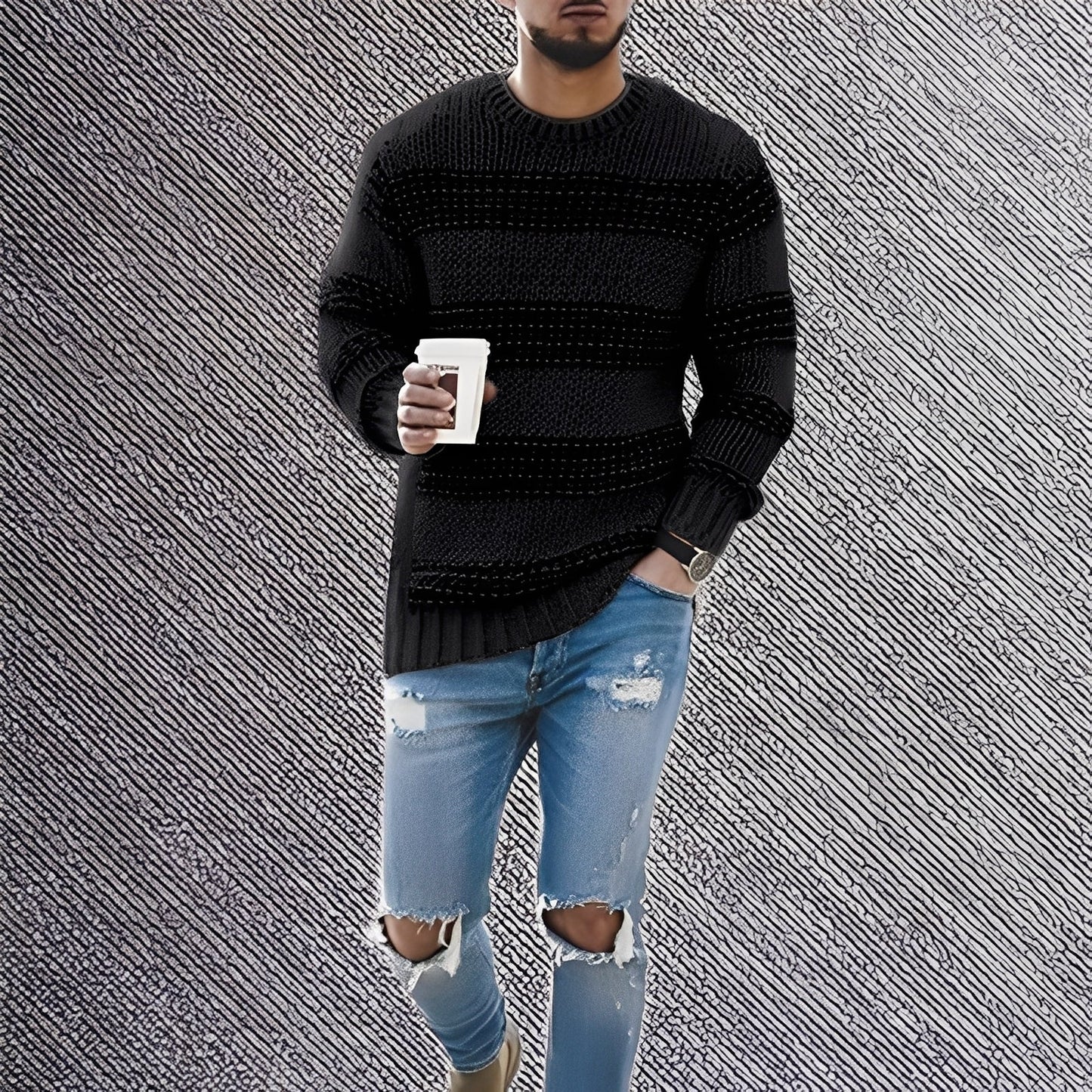 Kenzo - men's sweater with gentle stripes