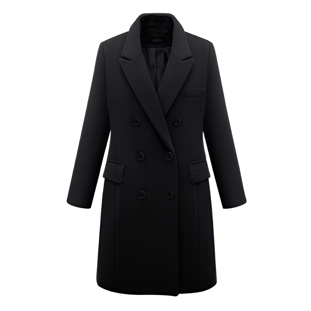 Caroline - Long, stylish wool coat for women