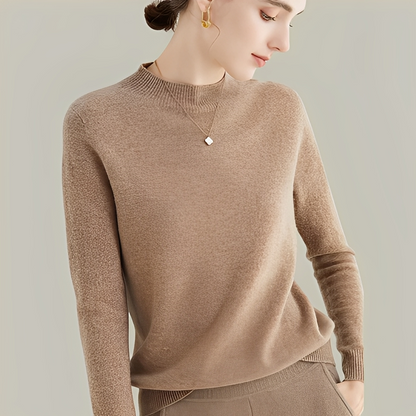 Martine - Wool Slim Fit Sweater with High Collar for Women
