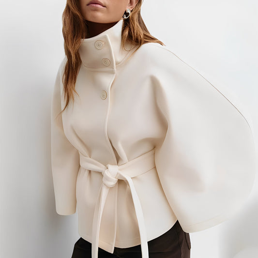 Carine - women's wrap jacket with high collar