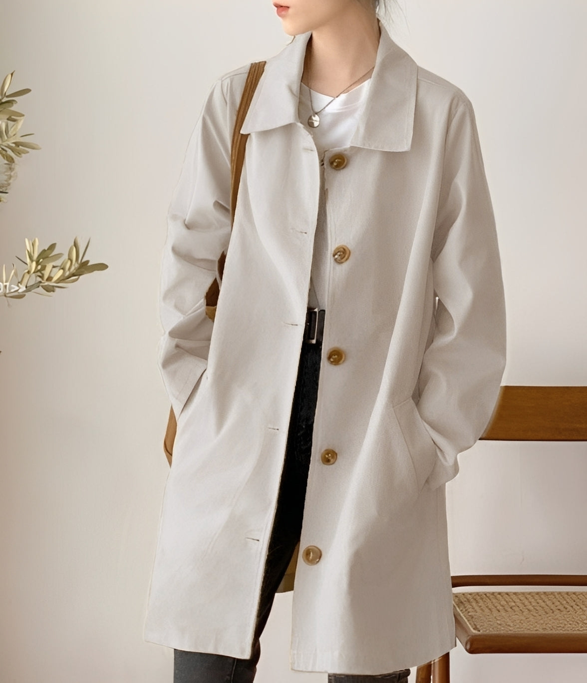 Rachael - Lässiger einreihiger Trenchcoat für Damen