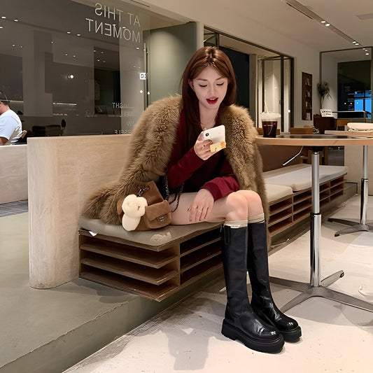 Christine - Stylish long leather boots for women