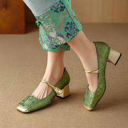 Evelyn - Elegant silk sandals with women's shoe heel