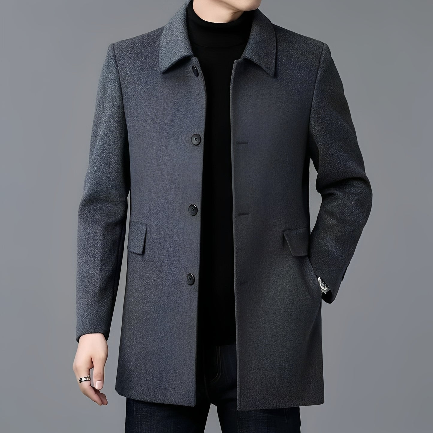 Jerry - Formeller einreihiger Wollmantel für Herren