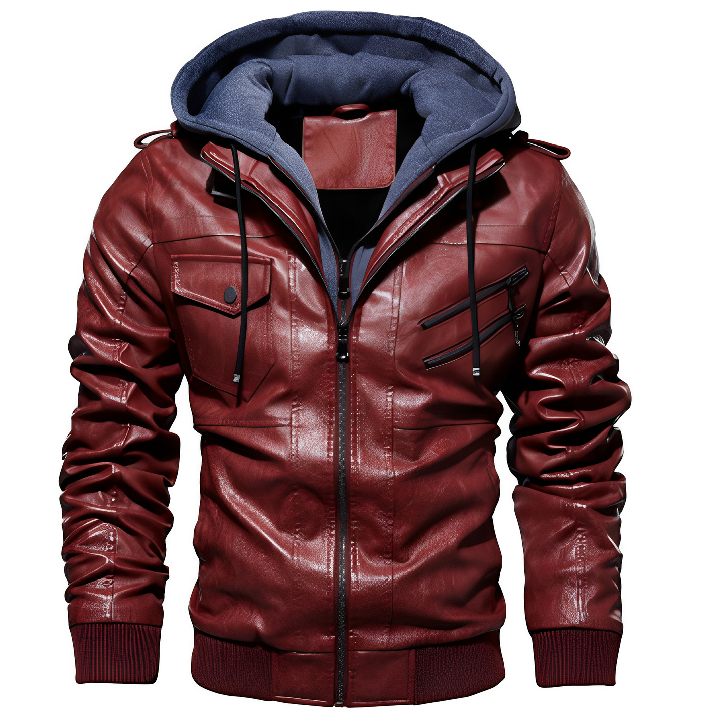 Brian - Stilvolle Lederjacke mit Kapuze für Herren