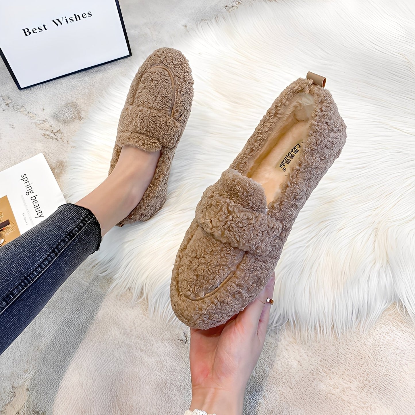 Mara - Warm winter moccasins for women