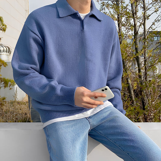 Bernard - Men's long-sleeve knit polo shirt