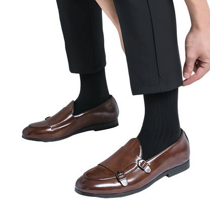 Bryan - Formelle Herren-Slipper aus Leder mit doppelter Schnalle