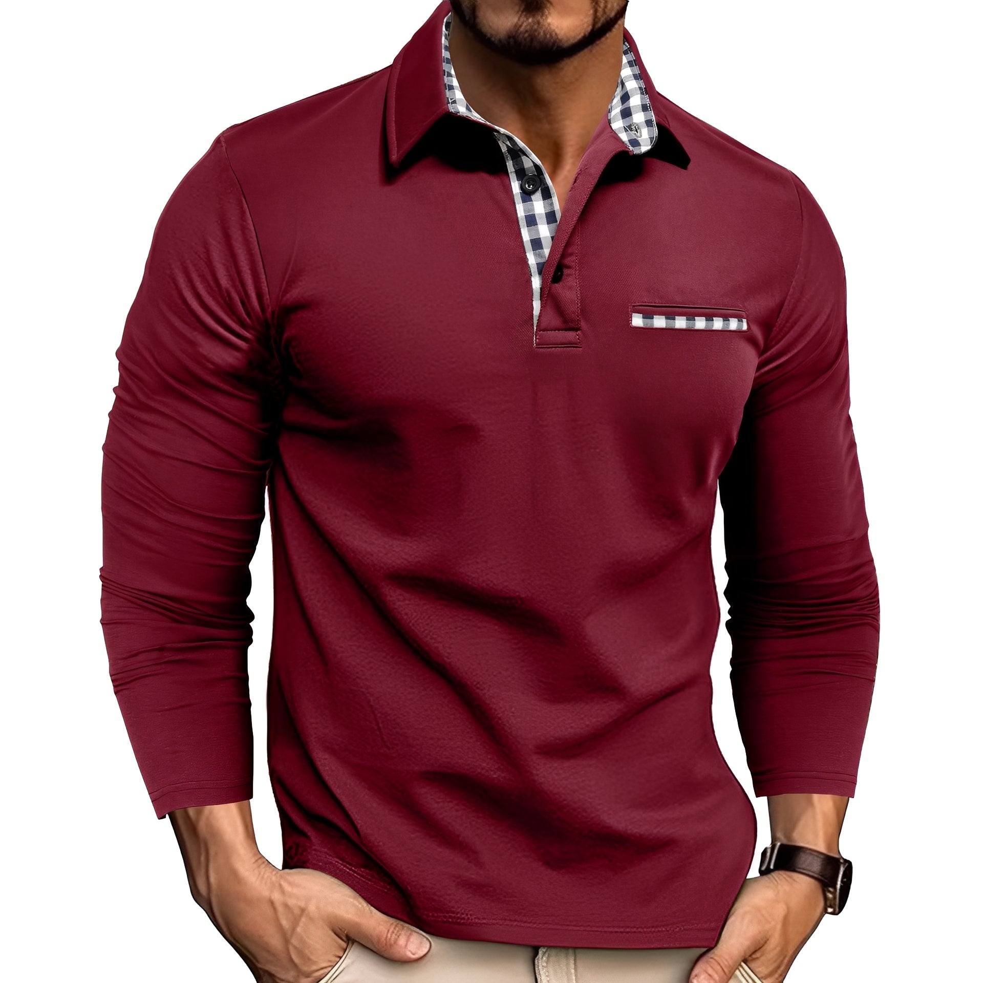 Rupert - Elegantes Langarm-Herrenpolo