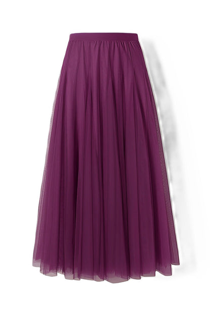 Maleah – Pleated midi skirt made of mesh fabric