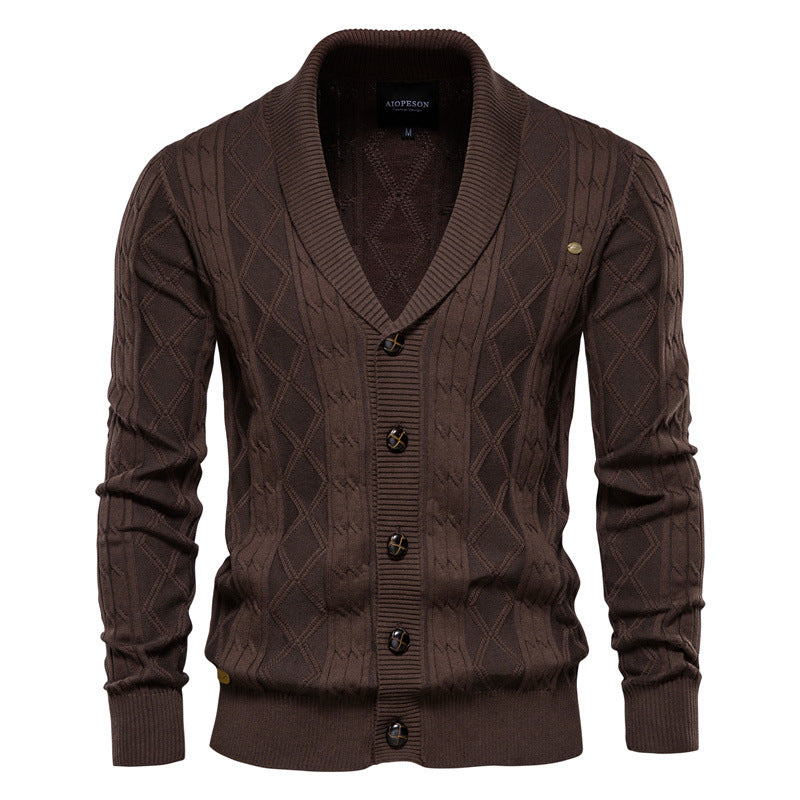 Jamison - Modern men's cardigan with shawl collar
