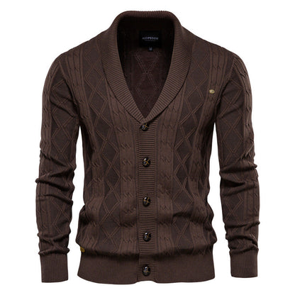 Jamison - Modern men's cardigan with shawl collar