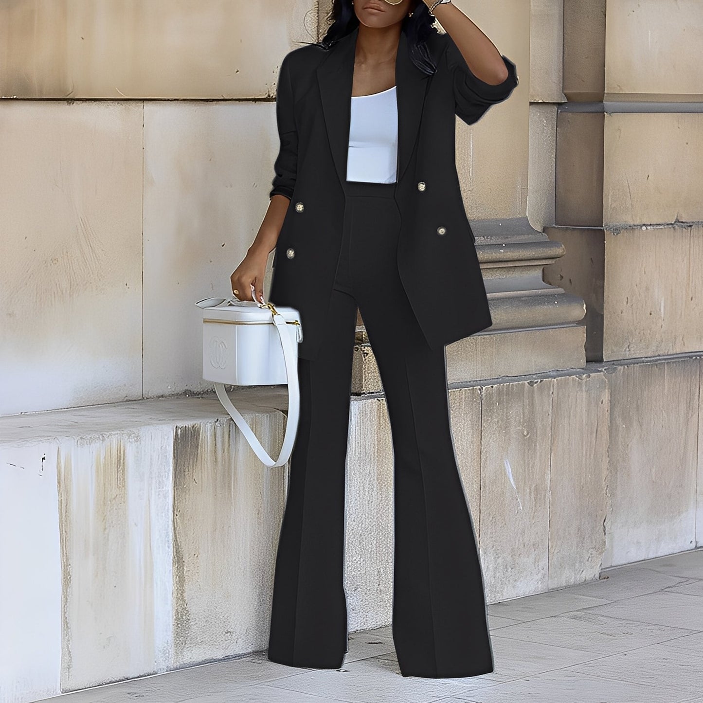 Mélanie - Elegant and stylish long blazer set for women