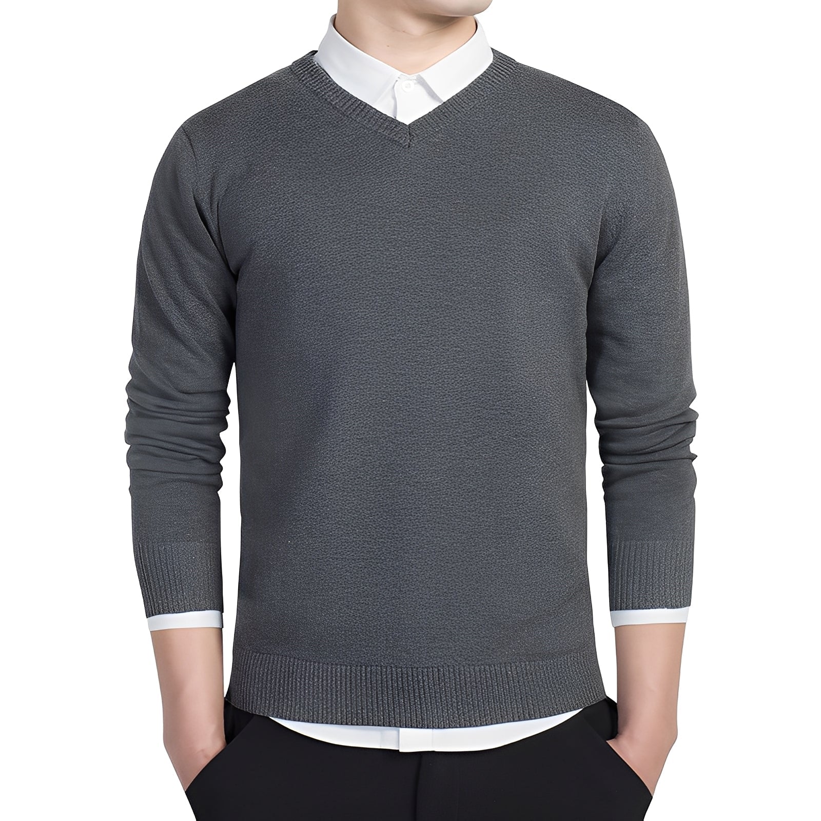 Tom - Bequemer V-Ausschnitt-Pullover