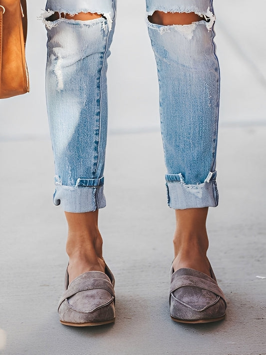 Christal - Stylish spitze Wildleder-Slipper für Damen