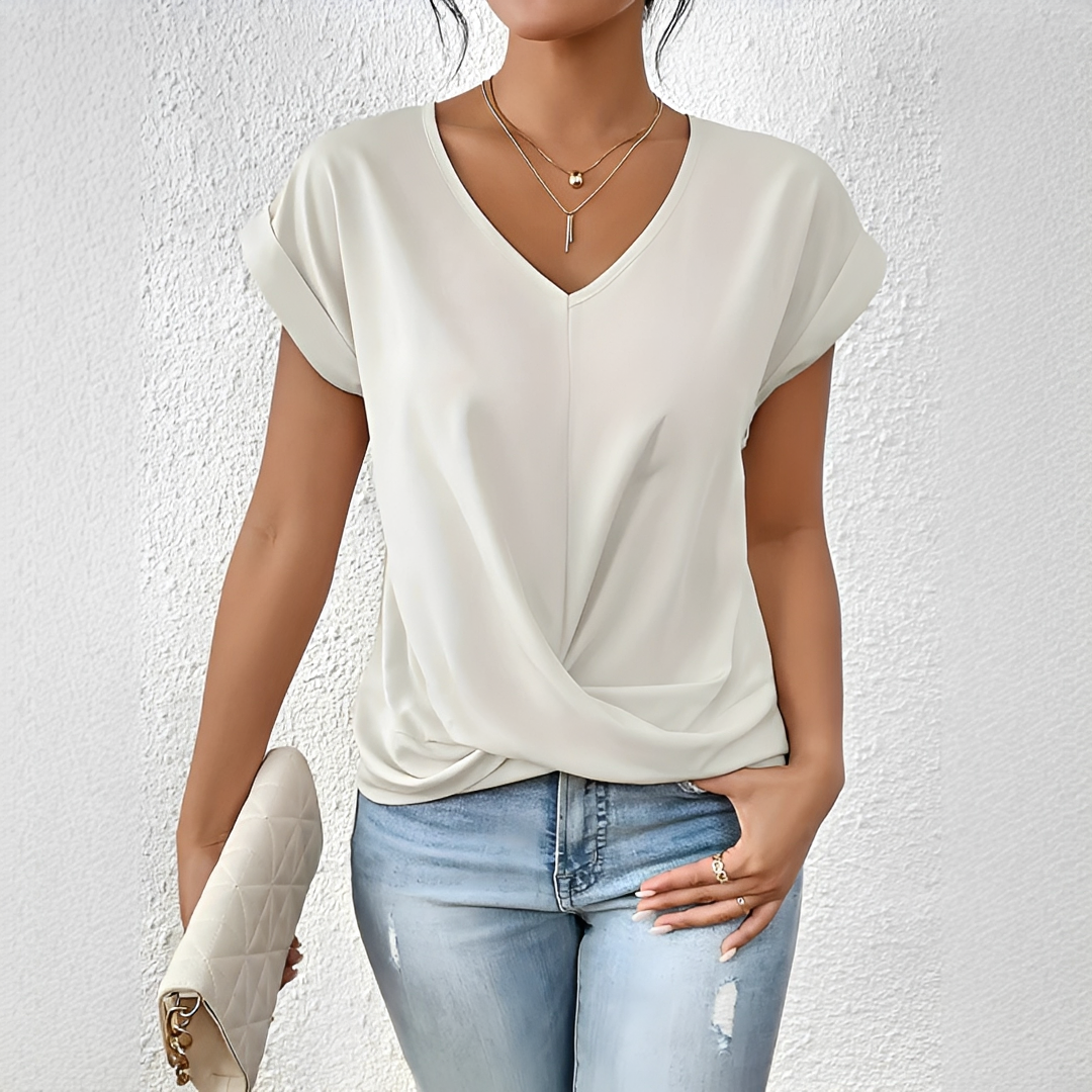 Velanie - Weites Shirt mit V-Ausschnitt