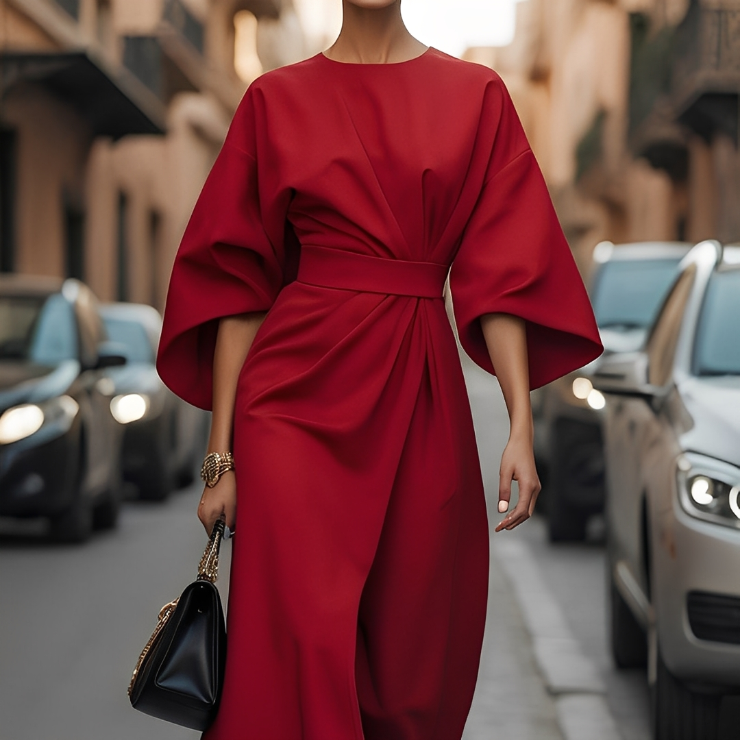 Lauriane - Stylish dress with lantern sleeves for women