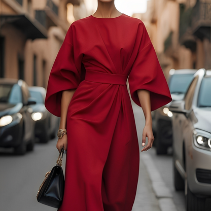 Lauriane - Stylish dress with lantern sleeves for women