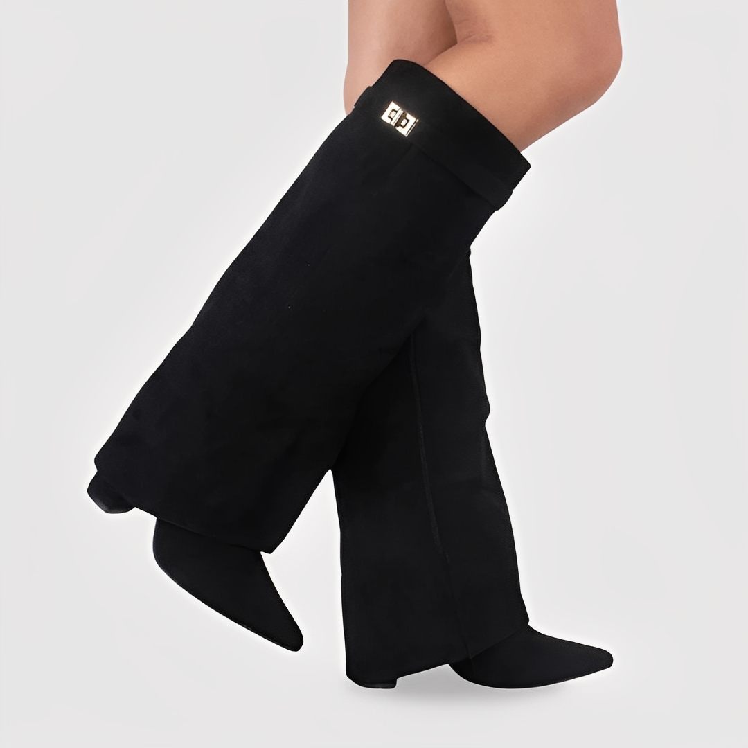 Linette - leather boots with buckle for women