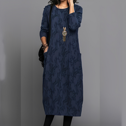 Sébastienne - Light Winter Dress with Round Neckline for Women