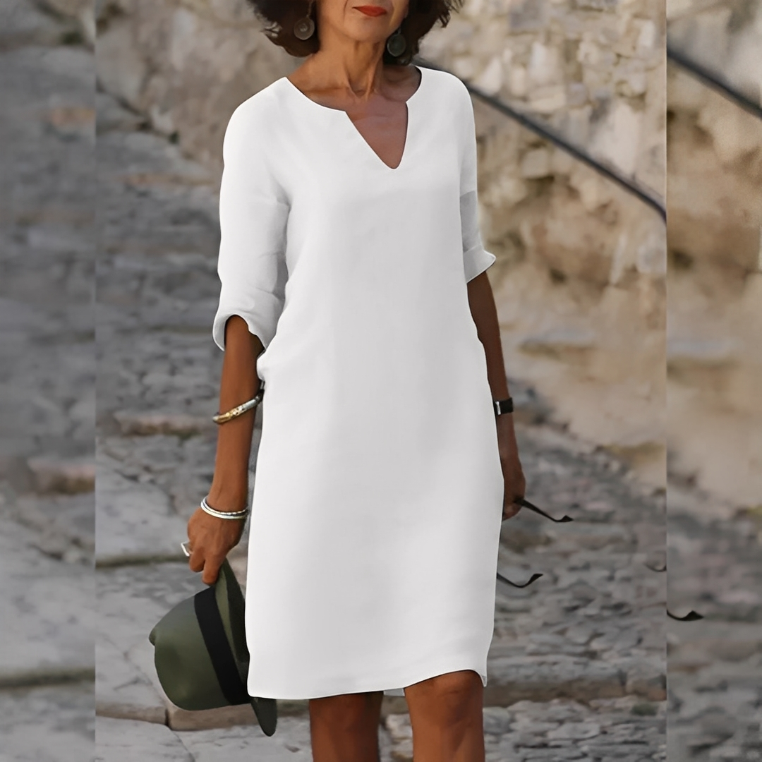 Guilaine - Stilvolles V-Ausschnitt-Kleid für Damen