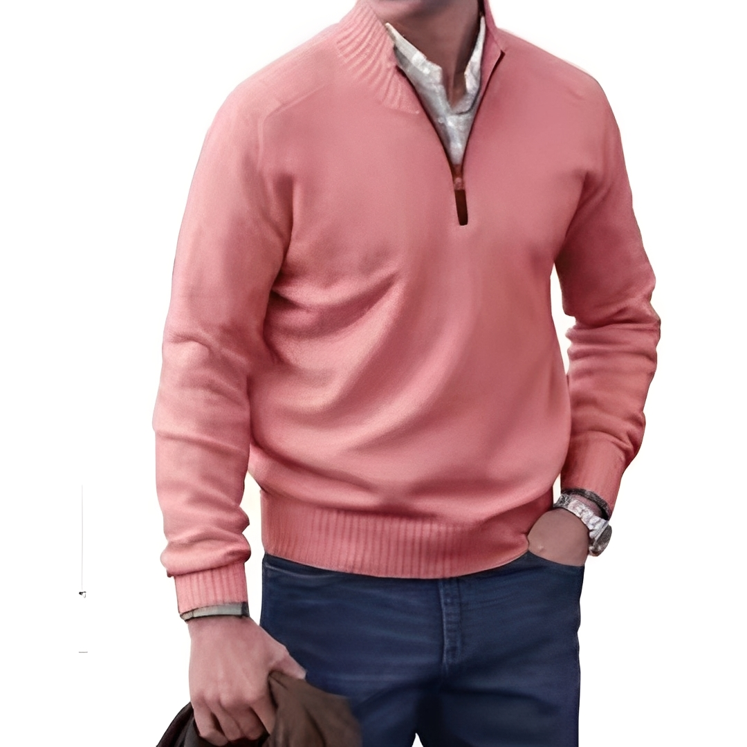 Matéo - Knitted Sweater with Half-Zip for Men
