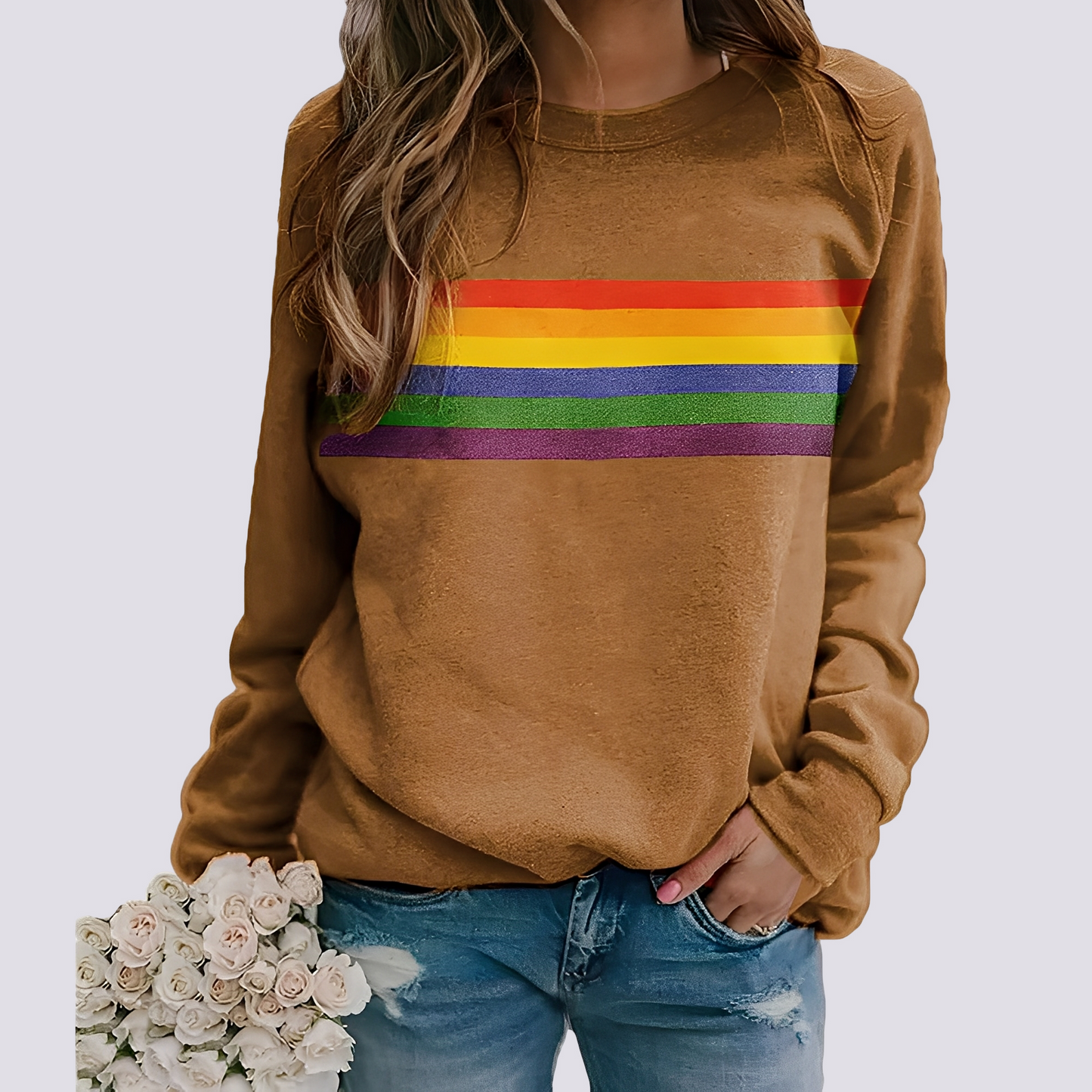Roseann - Trendy women's sweater with colorful pattern