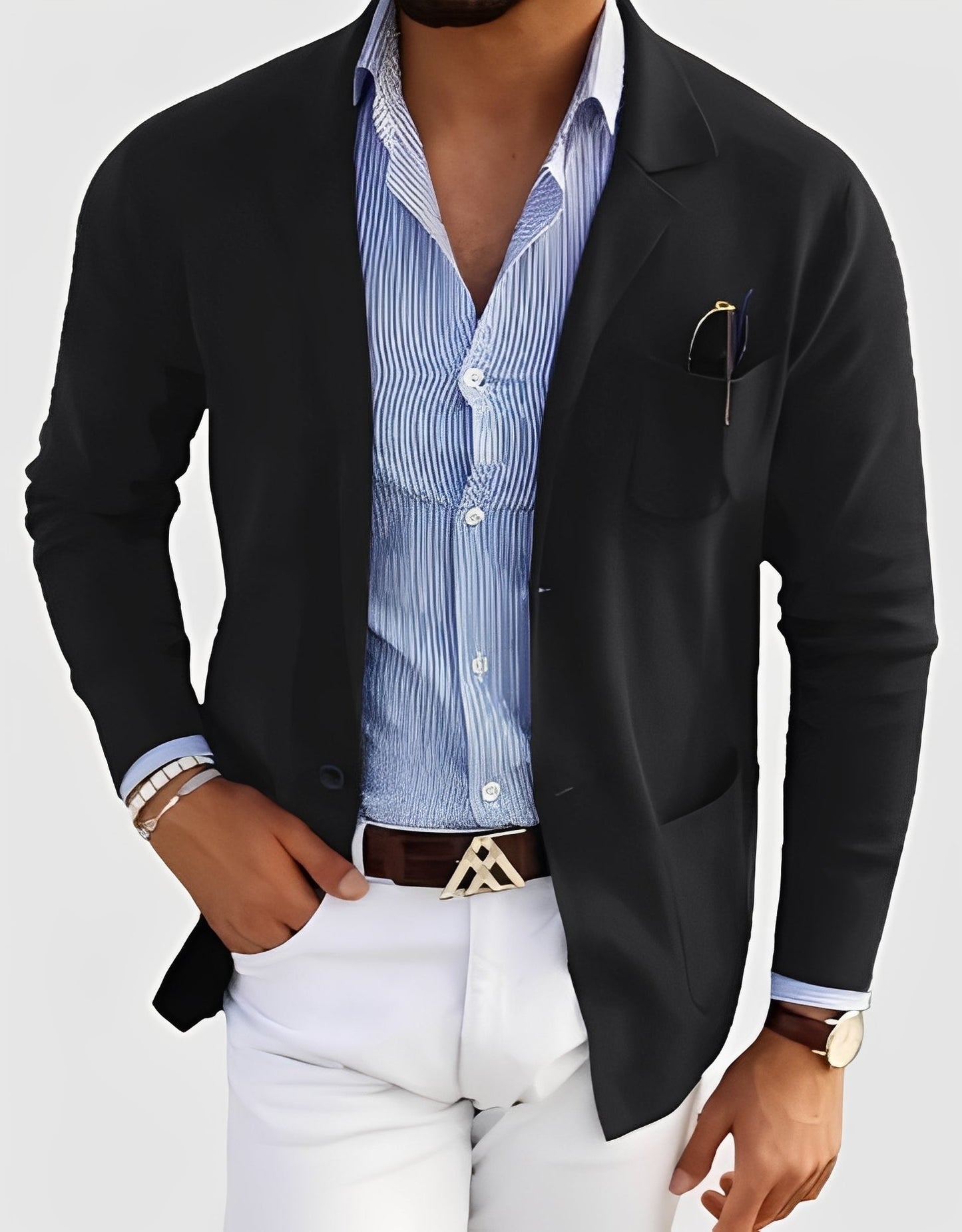 Giffard - Elegant men's wool jacket with double button placket